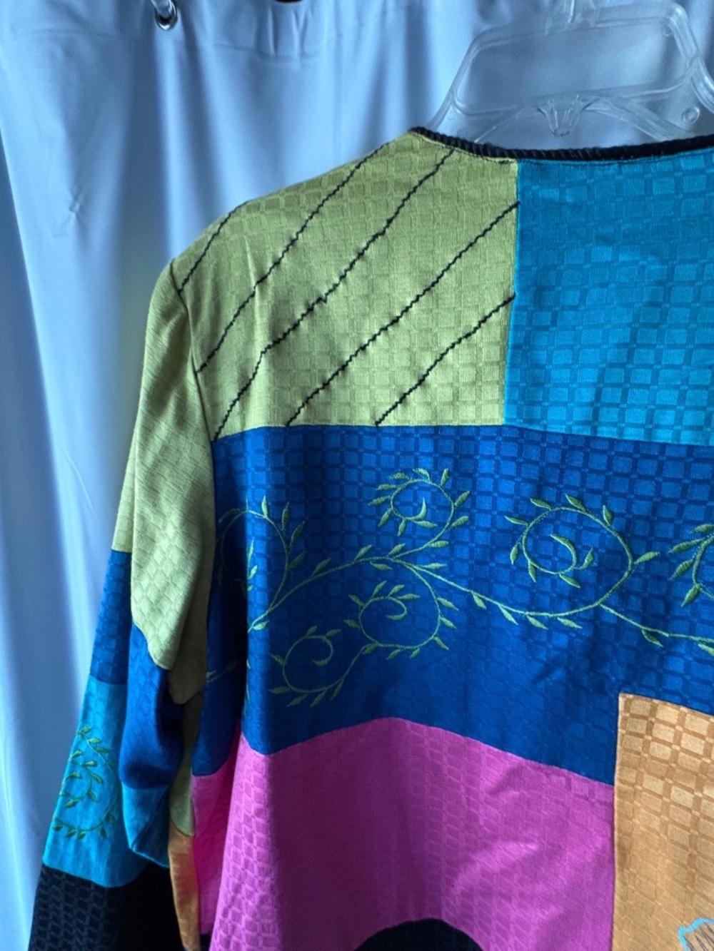 Maggie Barnes Patchwork Embroidered Jacket Boho Art Wear Toggle Buttons NWT 1X - Picture 8 of 15